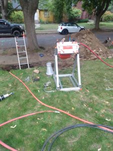 A simple hole is all that is needed with no digging sewer pipe lining. 