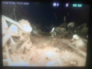 Image shows screenshot taken from side sewer camera screen.